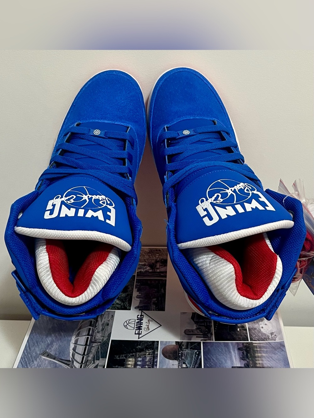 Ewing Athletics 33 Hi Montreal Blue & Red Basketball Sneakers - Picture 10 of 11